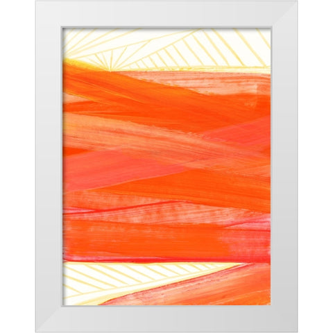 Warm Rays II White Modern Wood Framed Art Print by Kaelber, Renee