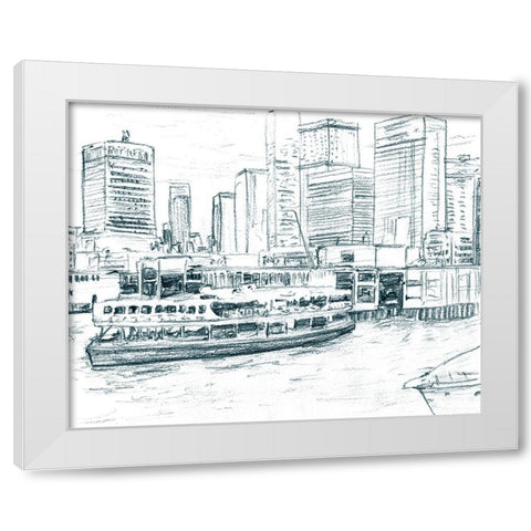 Ferryboats IV White Modern Wood Framed Art Print by Wang, Melissa