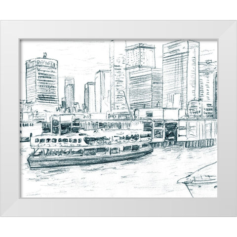 Ferryboats IV White Modern Wood Framed Art Print by Wang, Melissa