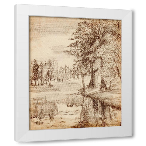 Forest View I White Modern Wood Framed Art Print by Wang, Melissa