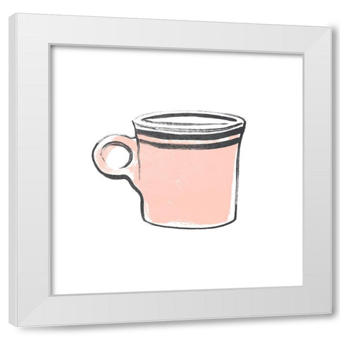 Coffee Kitsch IV White Modern Wood Framed Art Print by Vess, June Erica