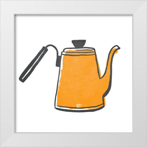 Coffee Kitsch VII White Modern Wood Framed Art Print by Vess, June Erica