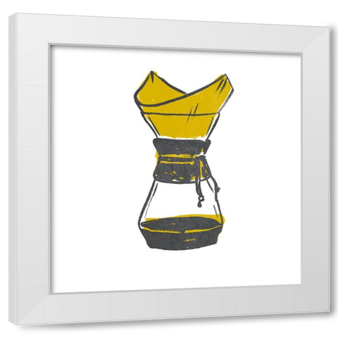 Coffee Kitsch X White Modern Wood Framed Art Print by Vess, June Erica