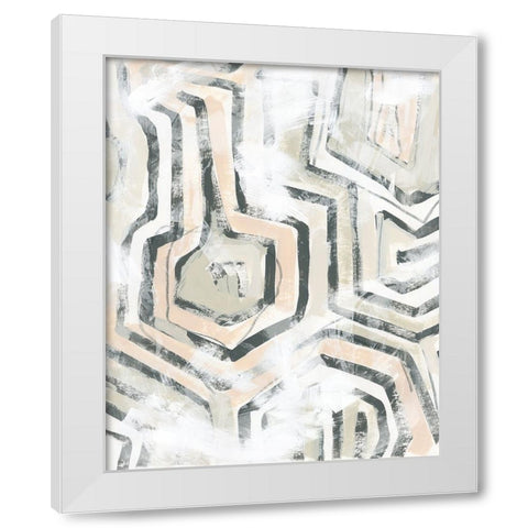 Sand Glyphs I White Modern Wood Framed Art Print by Vess, June Erica