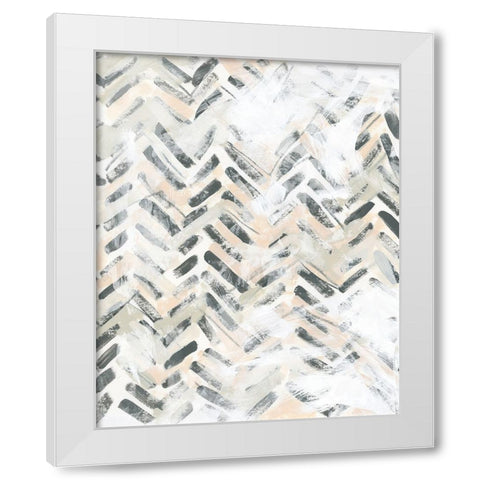 Sand Glyphs II White Modern Wood Framed Art Print by Vess, June Erica