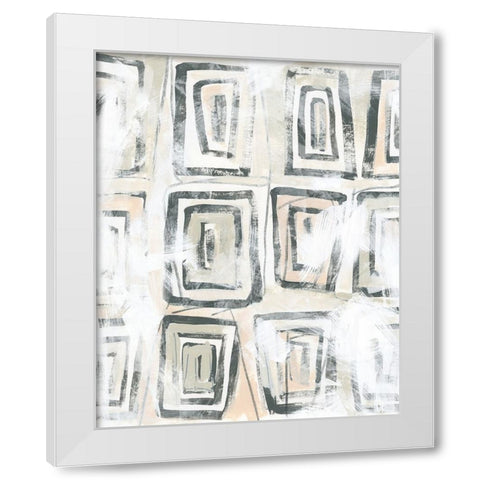 Sand Glyphs IV White Modern Wood Framed Art Print by Vess, June Erica
