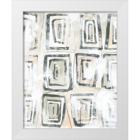 Sand Glyphs IV White Modern Wood Framed Art Print by Vess, June Erica