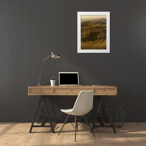 Golden Fog I White Modern Wood Framed Art Print by Green, Jacob