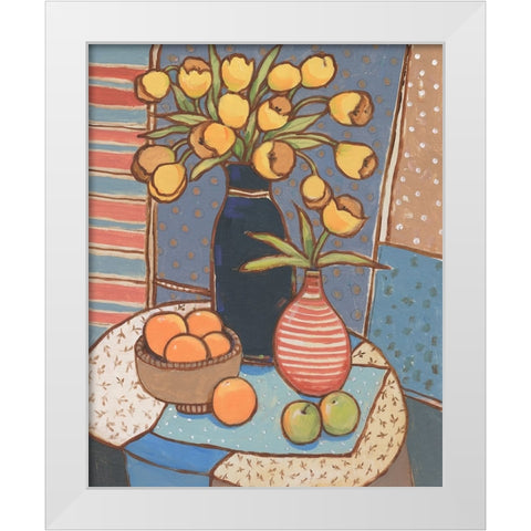 Table Still Life II White Modern Wood Framed Art Print by OToole, Tim