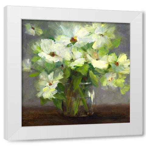 Nasturtiums II White Modern Wood Framed Art Print by Finch, Sheila