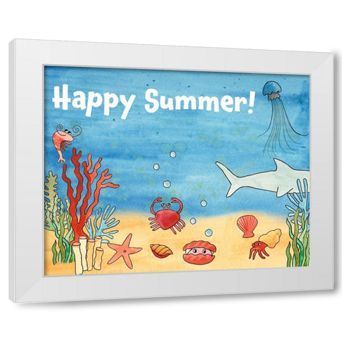 Cute Sea Creatures I White Modern Wood Framed Art Print by Longley, Alicia
