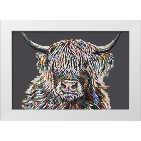 Custom Woolly Highland II White Modern Wood Framed Art Print by Vitaletti, Carolee