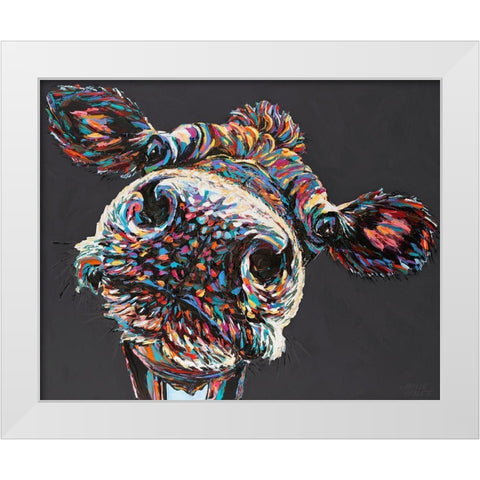 Custom Funny Cow II White Modern Wood Framed Art Print by Vitaletti, Carolee