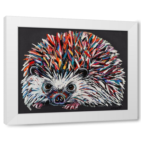 Custom Colorful Hedgehog I White Modern Wood Framed Art Print by Vitaletti, Carolee