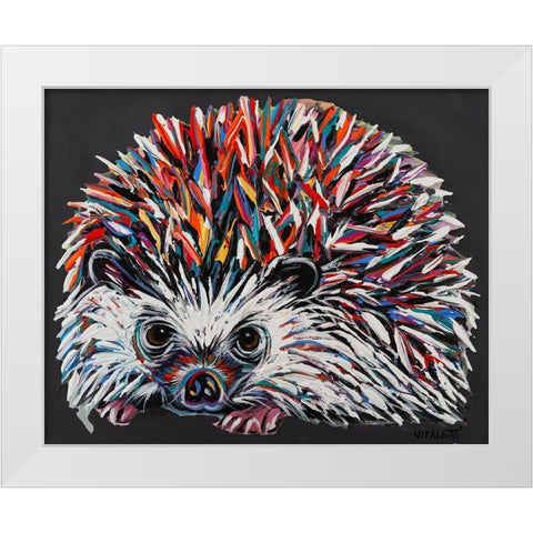 Custom Colorful Hedgehog I White Modern Wood Framed Art Print by Vitaletti, Carolee