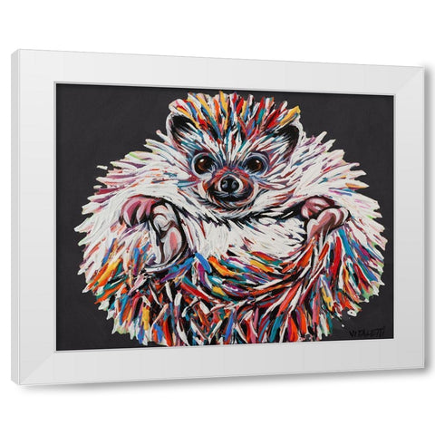 Custom Colorful Hedgehog II White Modern Wood Framed Art Print by Vitaletti, Carolee
