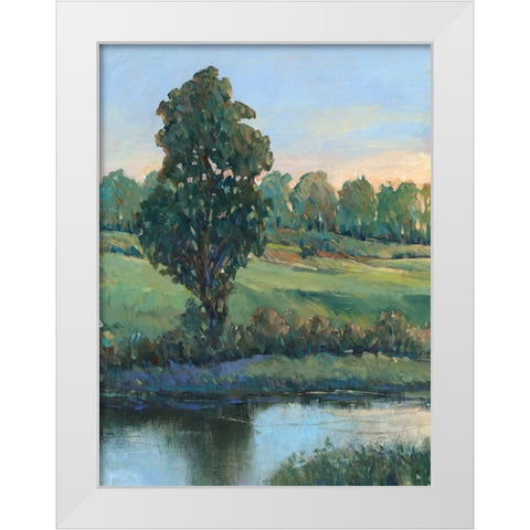 Tree by the Riverbank II White Modern Wood Framed Art Print by OToole, Tim