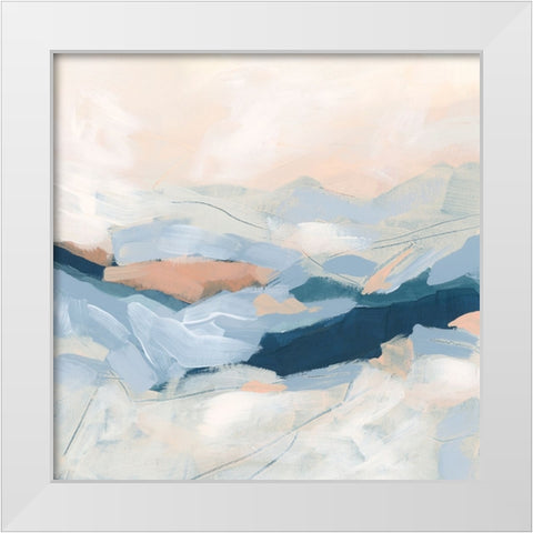 Blue Valley II White Modern Wood Framed Art Print by Vess, June Erica