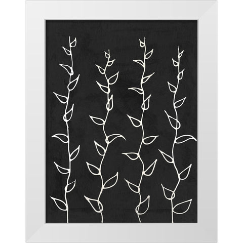 Ivory Vines I White Modern Wood Framed Art Print by Willett, Michael