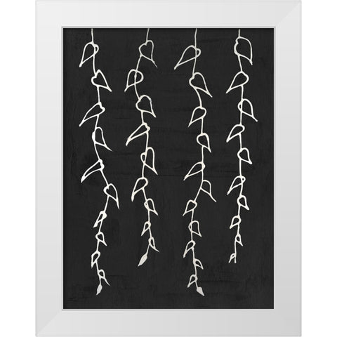 Ivory Vines II White Modern Wood Framed Art Print by Willett, Michael