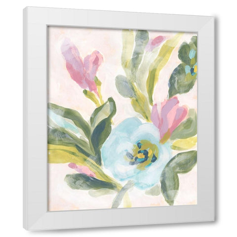 Floral Breeze Fresco  II White Modern Wood Framed Art Print by Vess, June Erica
