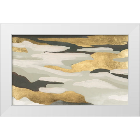 Golden Valley Sands I White Modern Wood Framed Art Print by Vess, June Erica