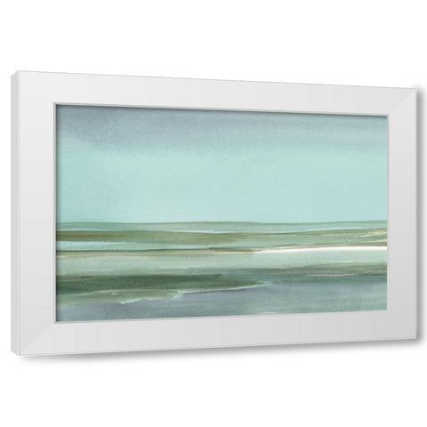 Aqua Reflections I White Modern Wood Framed Art Print by Harper, Ethan