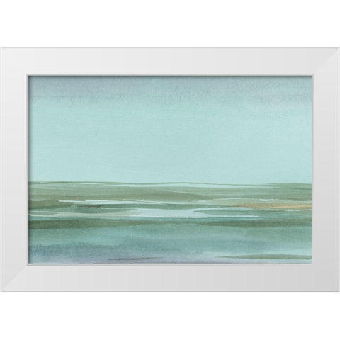 Aqua Reflections II White Modern Wood Framed Art Print by Harper, Ethan