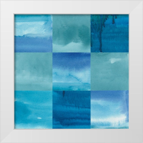 Blue Jean Blues I White Modern Wood Framed Art Print by Longley, Alicia