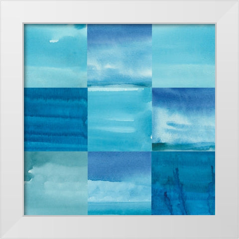 Blue Jean Blues II White Modern Wood Framed Art Print by Longley, Alicia