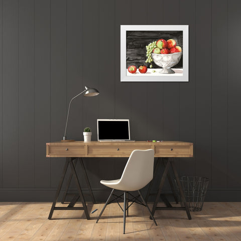 Watercolor Fruit Bowl I White Modern Wood Framed Art Print by Longley, Alicia