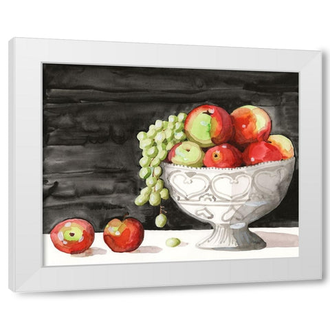 Watercolor Fruit Bowl I White Modern Wood Framed Art Print by Longley, Alicia