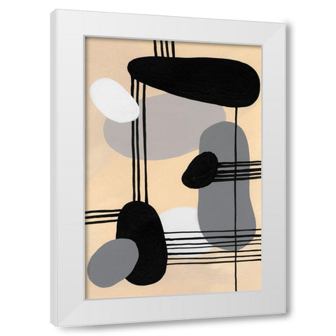 Interconnected Shapes II White Modern Wood Framed Art Print by Moore, Regina