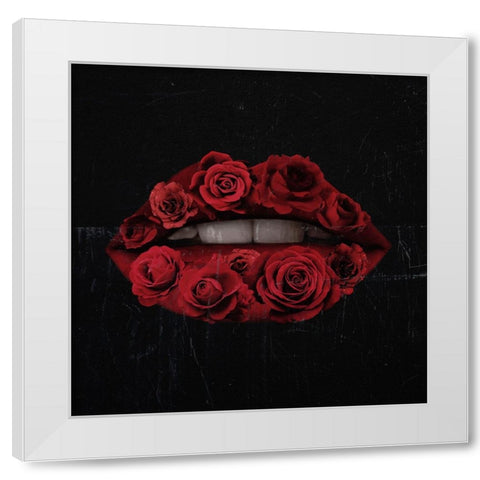 Glam Kiss I White Modern Wood Framed Art Print by Barnes, Victoria