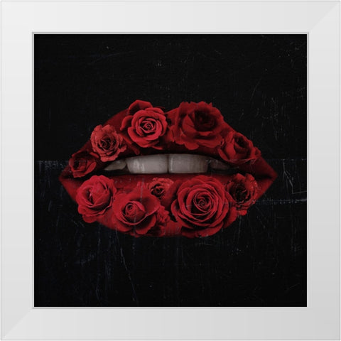 Glam Kiss I White Modern Wood Framed Art Print by Barnes, Victoria