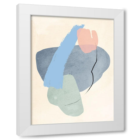 Pastel Assemblage I White Modern Wood Framed Art Print by Green, Jacob