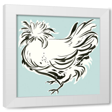 Galliformes III White Modern Wood Framed Art Print by Marr, Laura