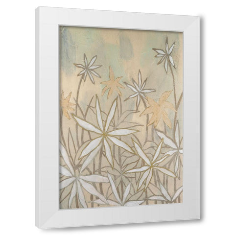 Embellished Starburst Bloom II White Modern Wood Framed Art Print by Lam, Vanna