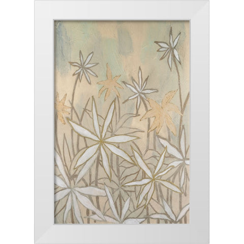 Embellished Starburst Bloom II White Modern Wood Framed Art Print by Lam, Vanna