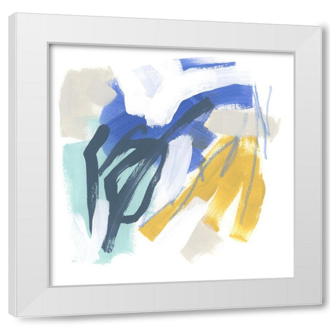 Palette Improvisation I White Modern Wood Framed Art Print by Vess, June Erica