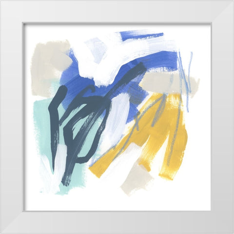 Palette Improvisation I White Modern Wood Framed Art Print by Vess, June Erica