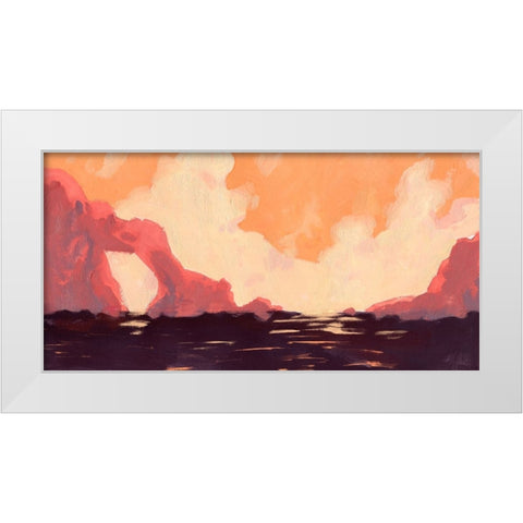 Pink Rock Coast I White Modern Wood Framed Art Print by Green, Jacob