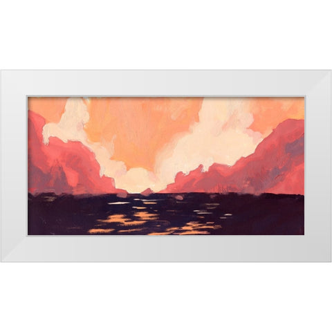 Pink Rock Coast II White Modern Wood Framed Art Print by Green, Jacob