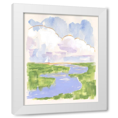 Low Country River Vista I White Modern Wood Framed Art Print by Marr, Laura