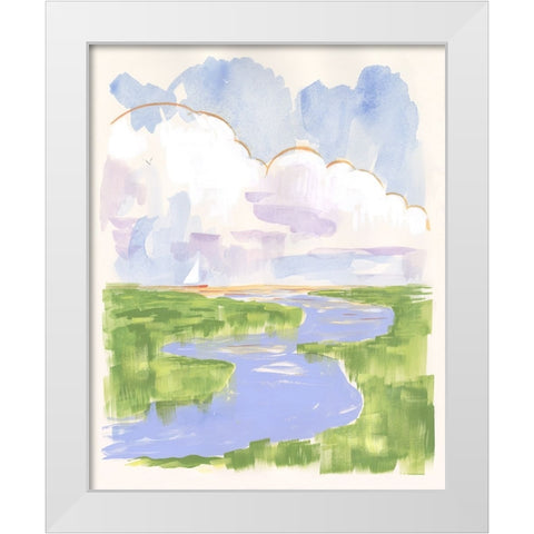 Low Country River Vista I White Modern Wood Framed Art Print by Marr, Laura