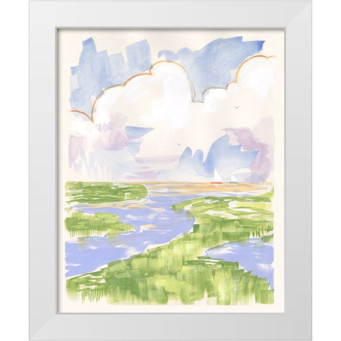 Low Country River Vista II White Modern Wood Framed Art Print by Marr, Laura