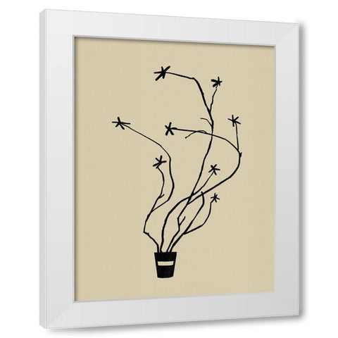 Spring Sprig Vase I White Modern Wood Framed Art Print by Green, Jacob