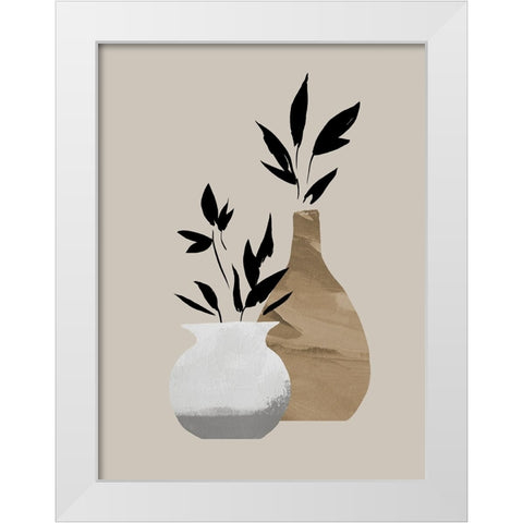 Simple Bud Vases I White Modern Wood Framed Art Print by Green, Jacob