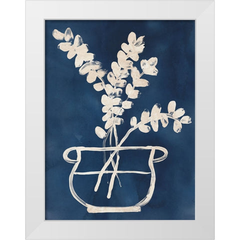 Vessel on Indigo II White Modern Wood Framed Art Print by Vess, June Erica
