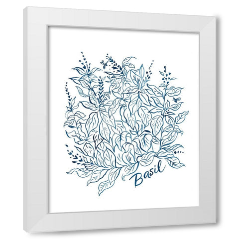 Summer Herb Garden Sketches I White Modern Wood Framed Art Print by Marr, Laura